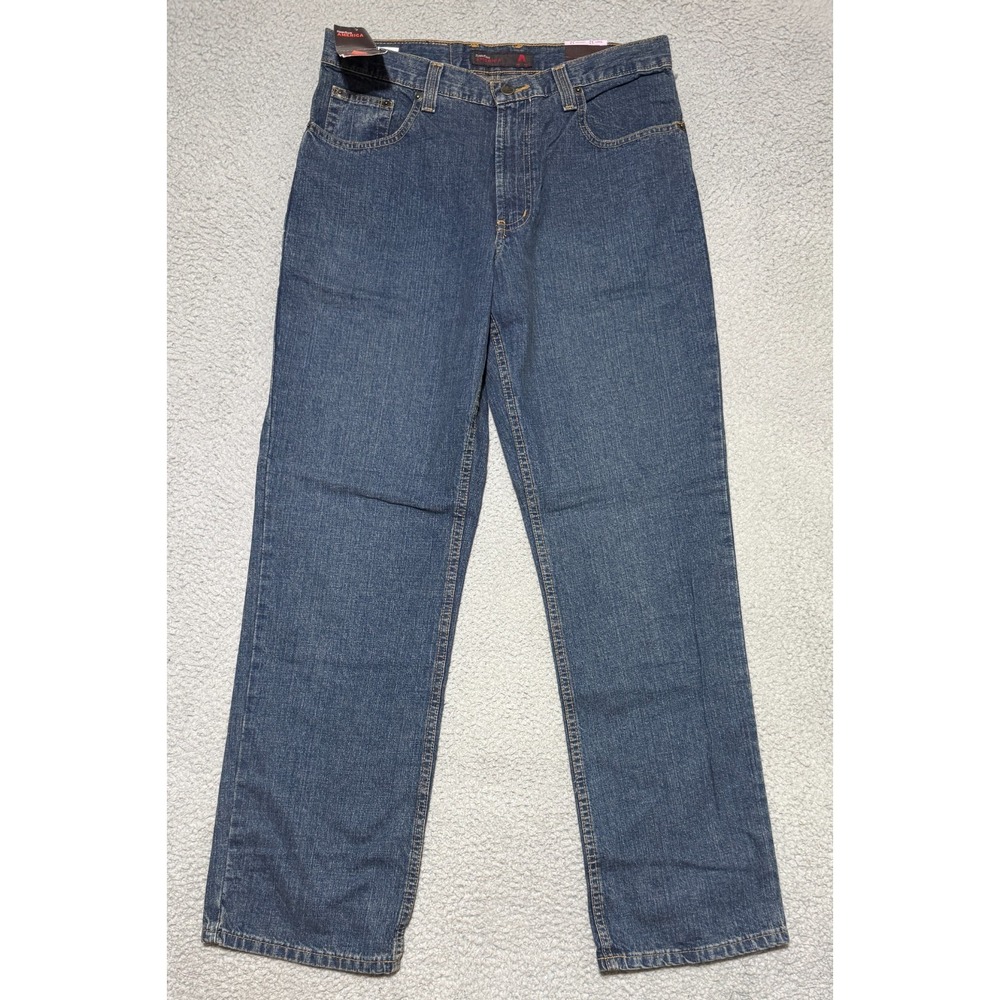 NEW Perry Ellis America 429 Medium Stone Wash Straight Leg jeans Mens 32 x 32